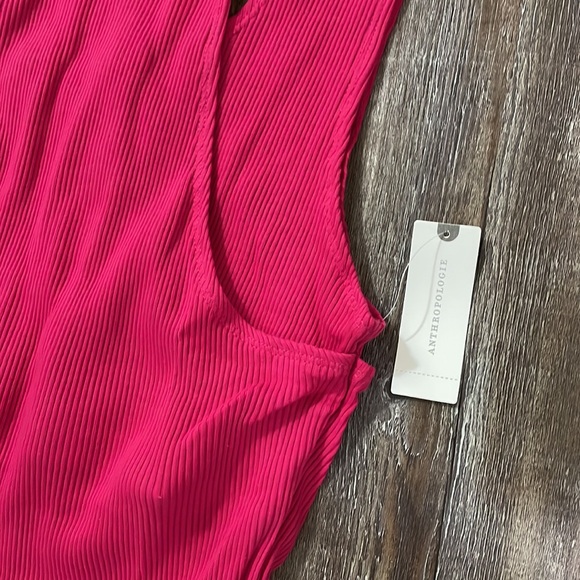 NWT Anthropologie Layered Cutout Tank in Medium Pink - Picture 6 of 8